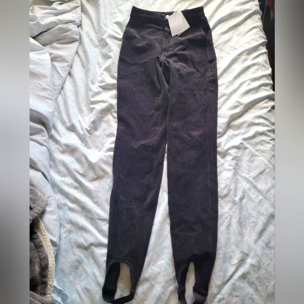 BRAND NEW & Other Stories Black Corduroy Stirrup Pants